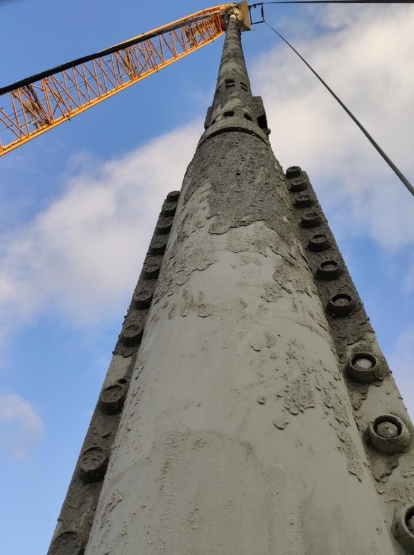 Crane Type Double Bins Bfs Vibroflotation 180kw trabajó la profundidad los 24m de la pila