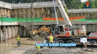 Potente equipo Vibroflot para mejora de terrenos